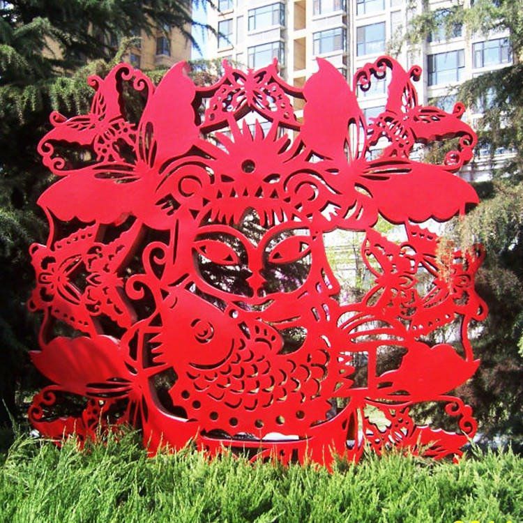 剪紙公園標(biāo)志景觀雕塑