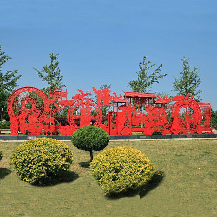 不銹鋼剪紙城市景觀雕塑