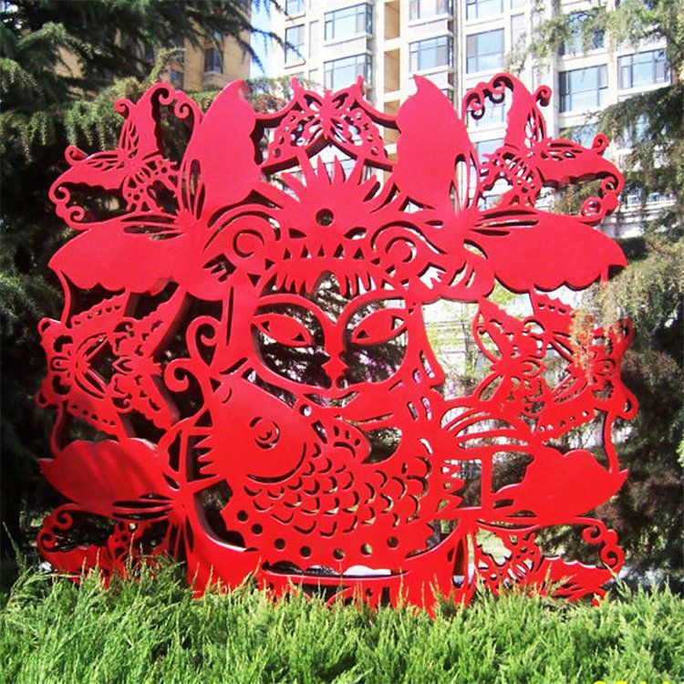 不銹鋼剪紙園林景觀雕塑