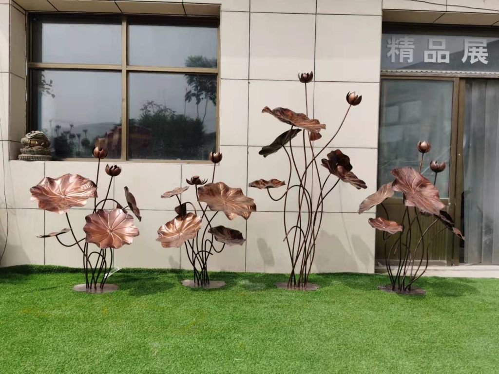 不銹鋼荷葉園林景觀雕塑