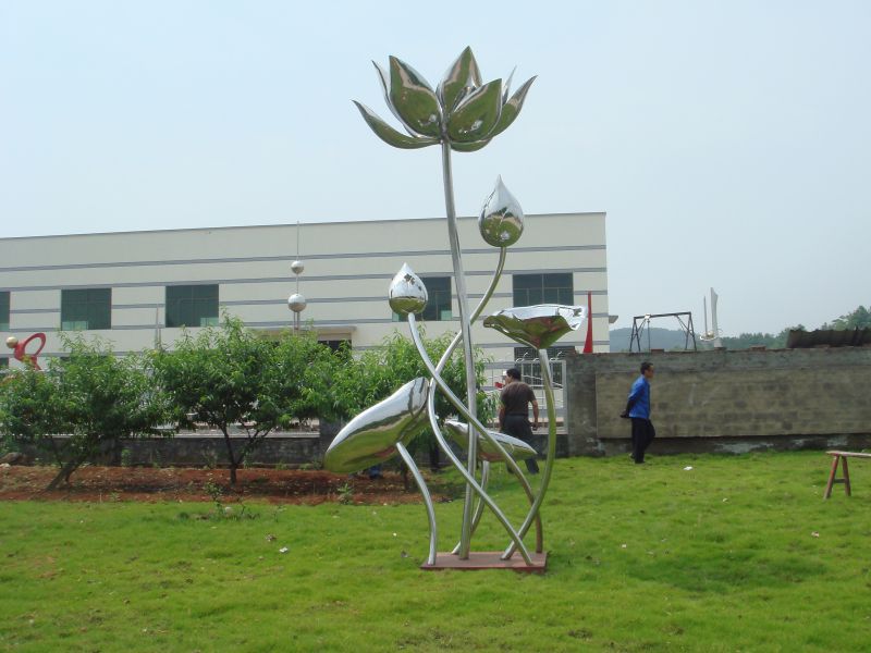 不銹鋼荷葉植物文化雕塑