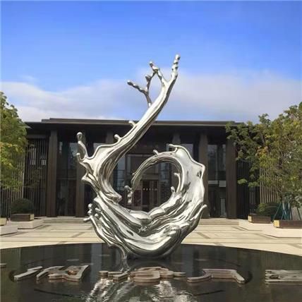 不銹鋼海浪標(biāo)志景觀雕塑