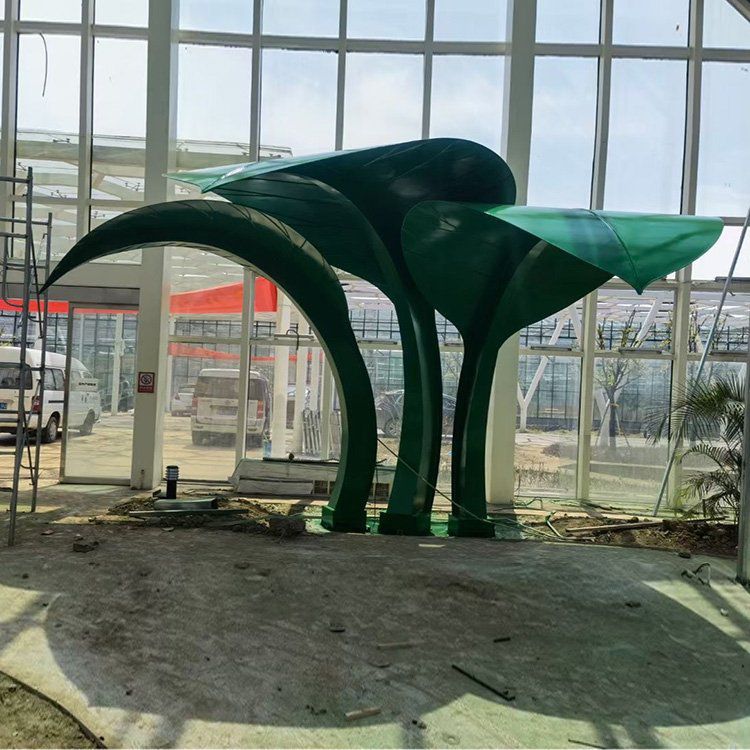 不銹鋼城市樹葉景觀雕塑