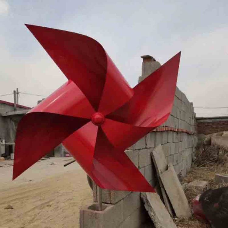 不銹鋼風(fēng)車標(biāo)志景觀雕塑