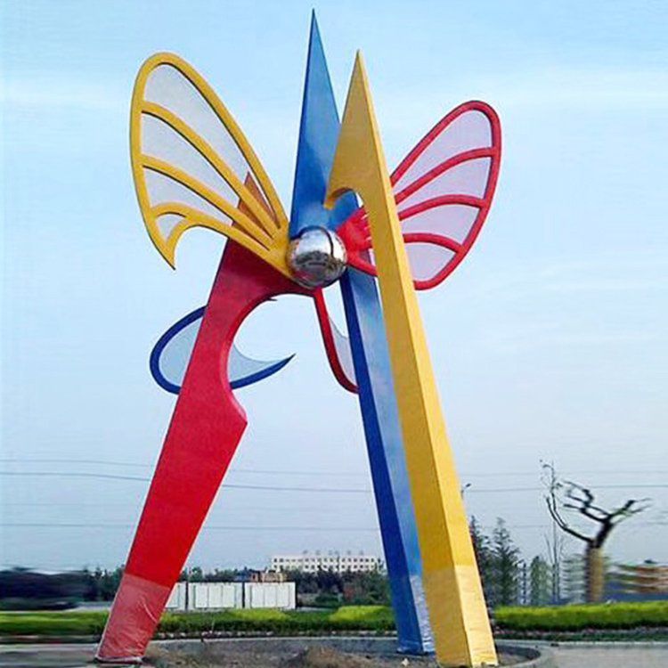 不銹鋼城市彩繪景觀雕塑