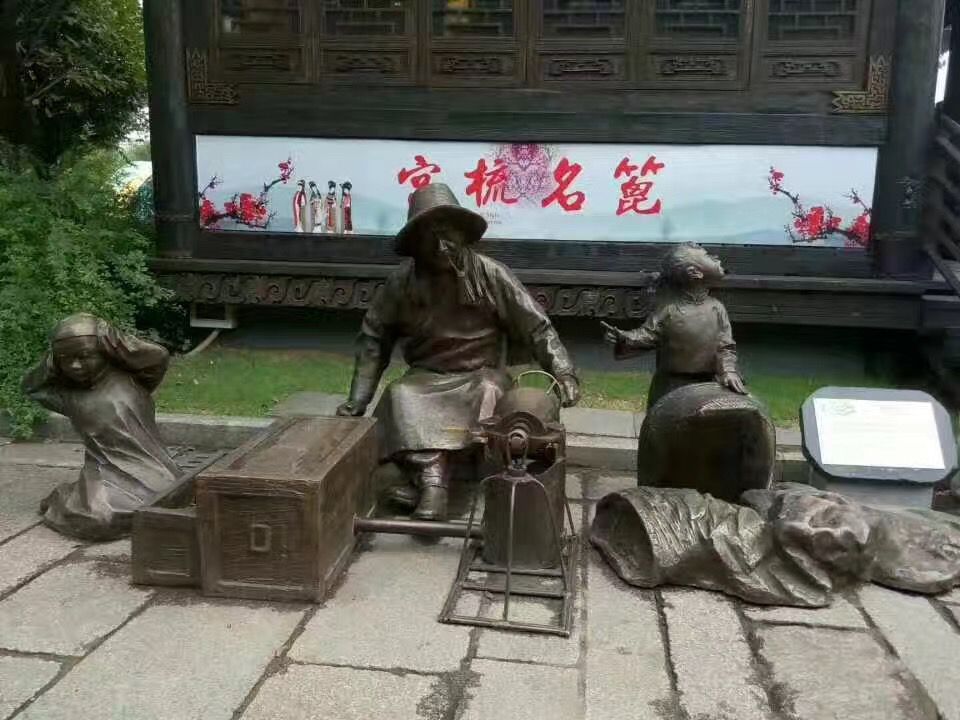城市街道爆爆米花小品銅雕