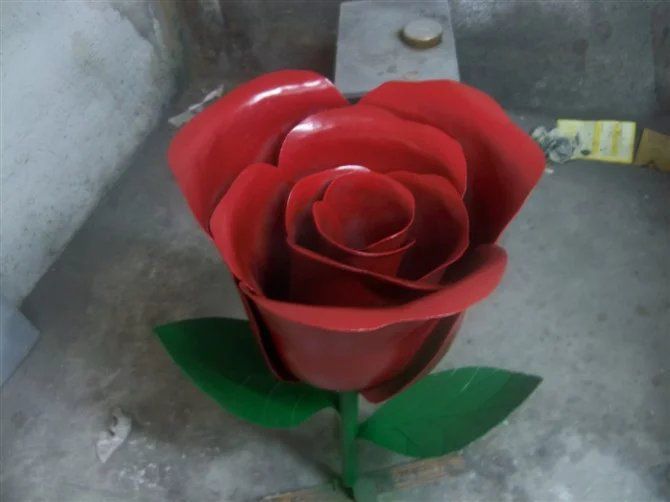 不銹鋼玫瑰花花朵雕塑