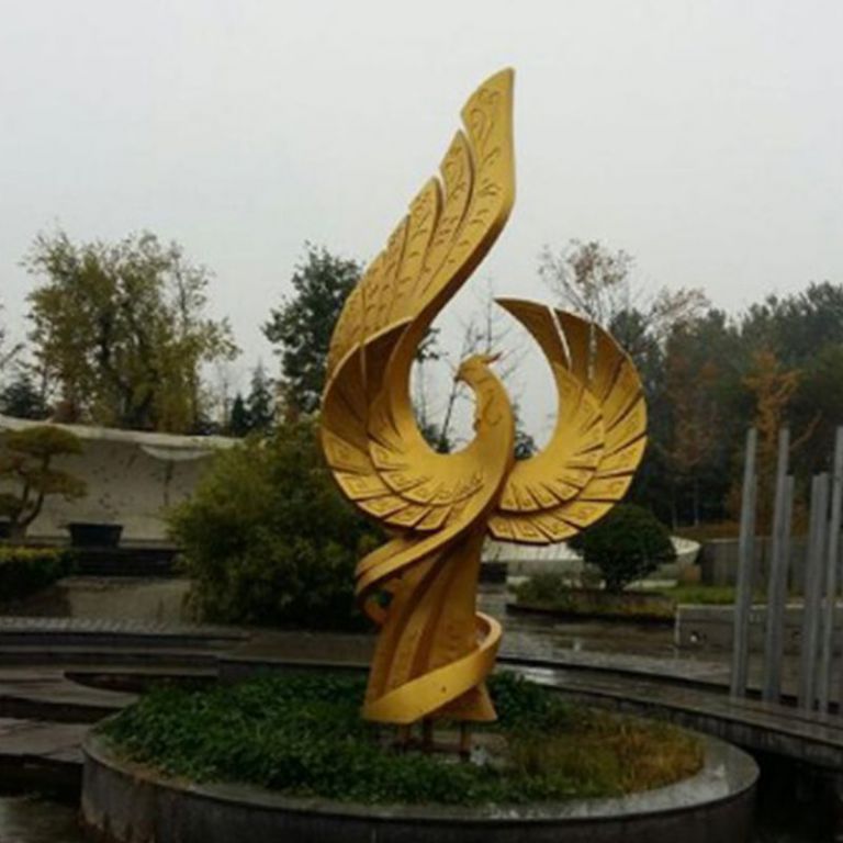 不銹鋼鳳凰雕塑