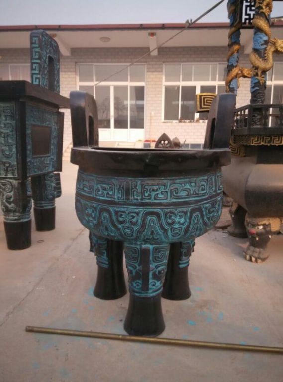 圓形鼎城市標(biāo)志景觀銅雕