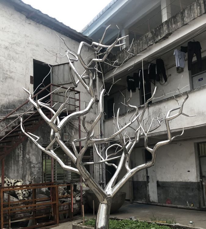 公園不銹鋼樹(shù)雕塑