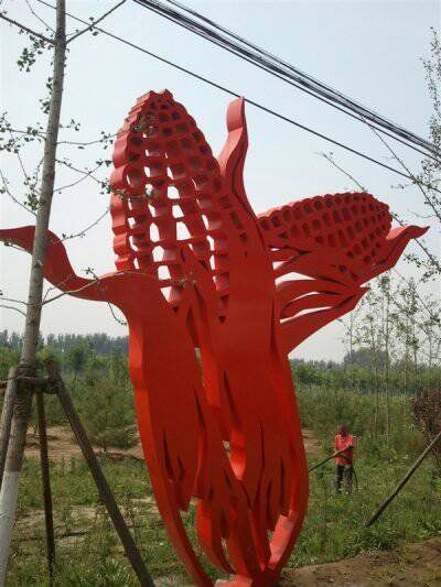 廣場仿真植物雕塑 不銹鋼玉米雕塑