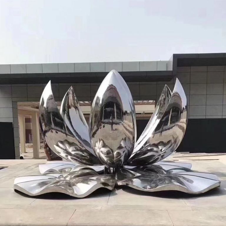 荷花雕塑 小區(qū)不銹鋼雕塑