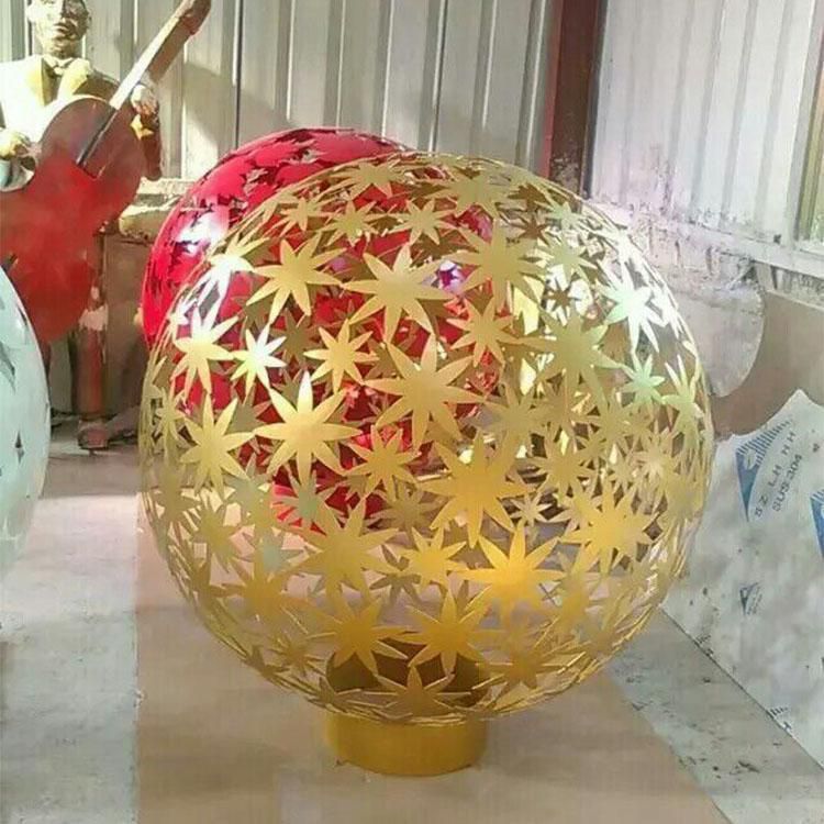 抽象鏤空球雕塑樹葉雕塑