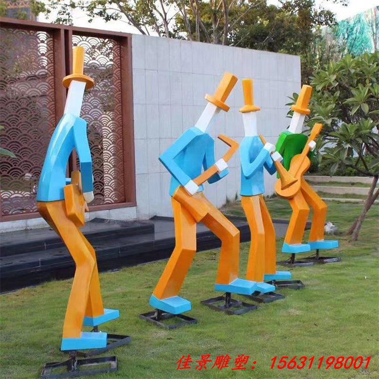 幾何不銹鋼音樂人物雕塑