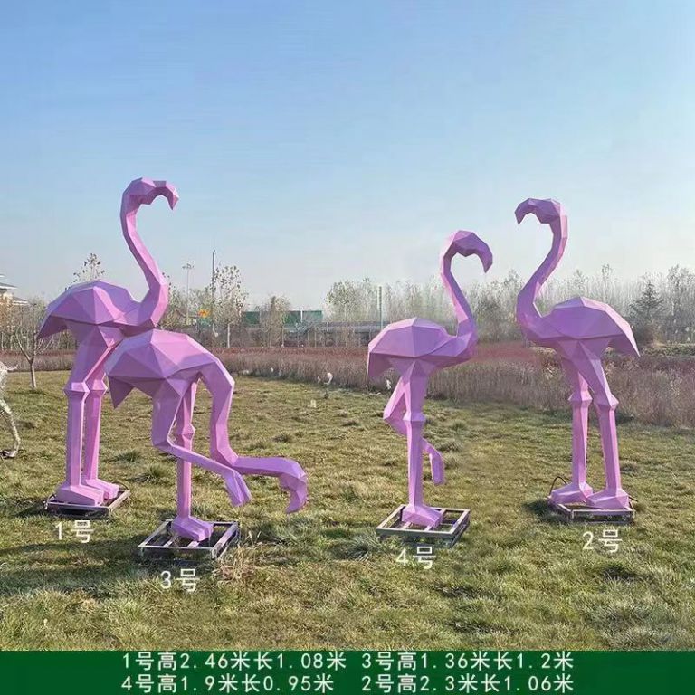 創(chuàng)意不銹鋼火烈鳥雕塑