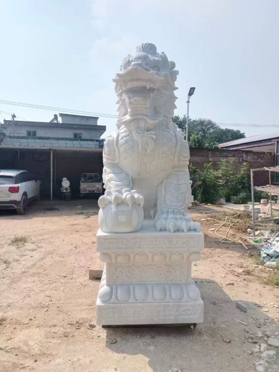 石雕麒麟  大理石動物雕塑廠家 