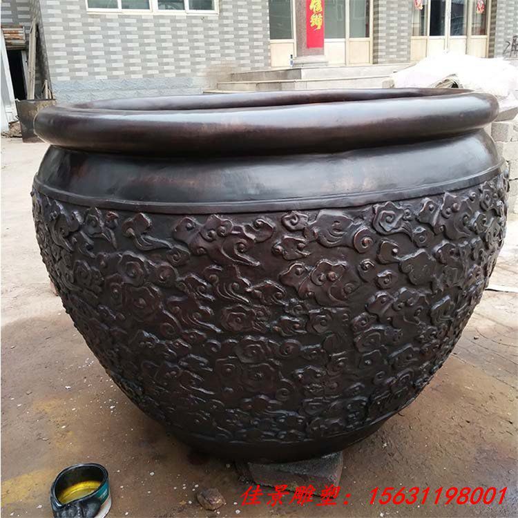 寺廟銅雕 鑄銅水缸雕塑