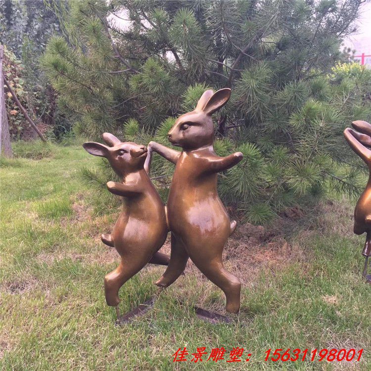 兔子銅雕 廣場(chǎng)動(dòng)物雕塑