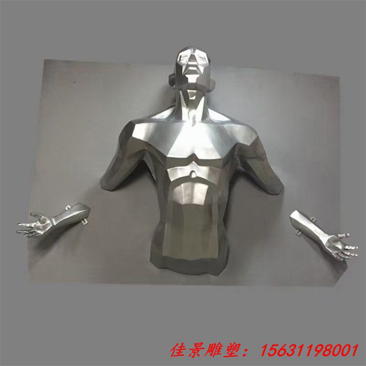 現(xiàn)代風鏡面抽象人物雕塑 