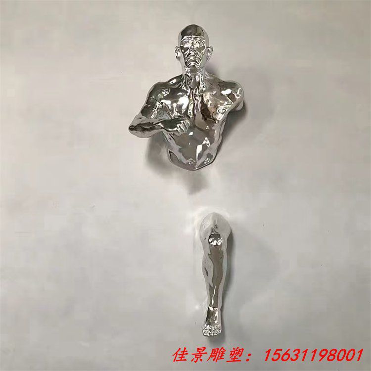   不銹鋼幾何切面人物擺件 