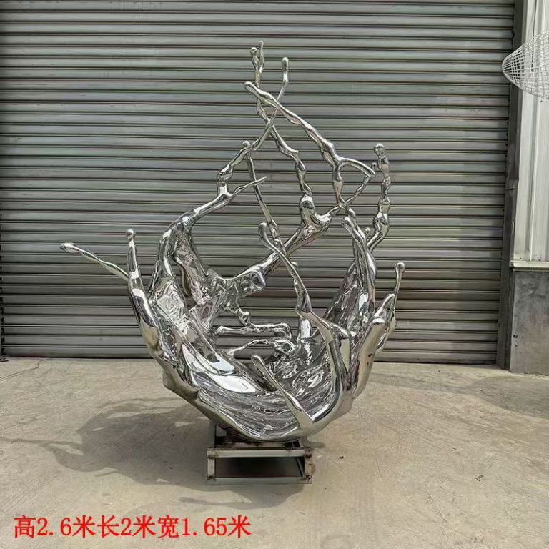 不銹鋼浪花雕塑 廣場(chǎng)景觀  擺件