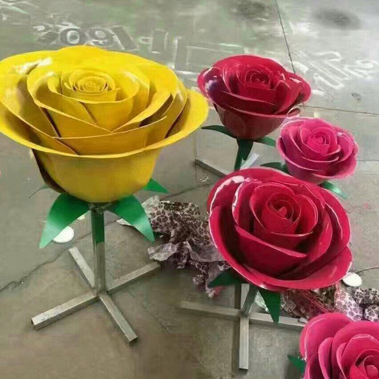 景觀園林工程不銹鋼花朵雕塑  