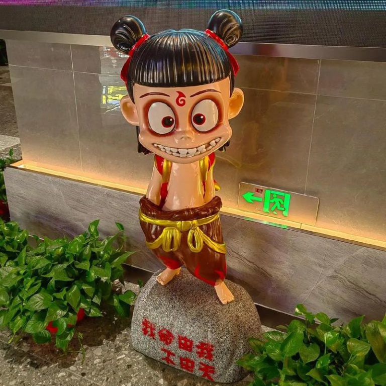 玻璃鋼哪吒雕塑