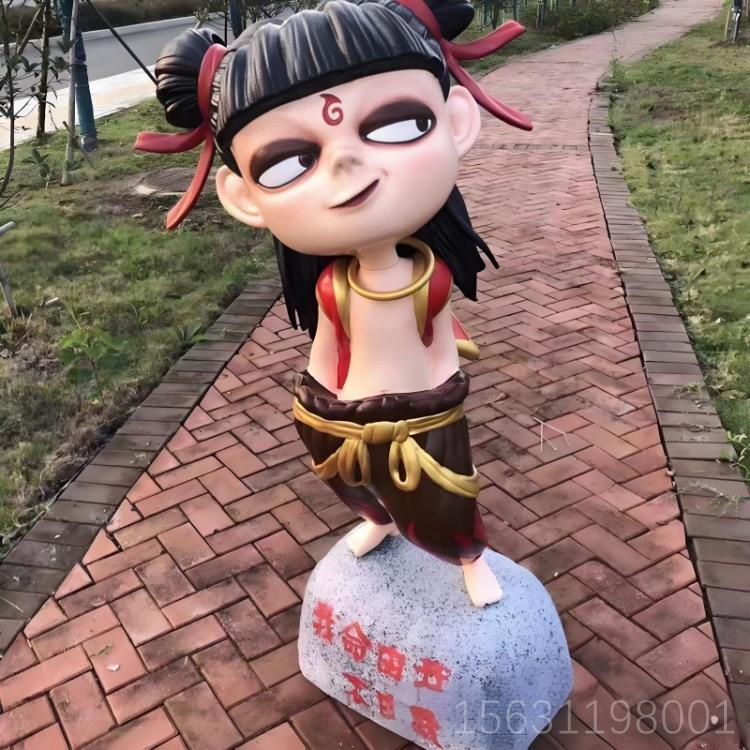 哪吒卡通形象人物雕塑擺件