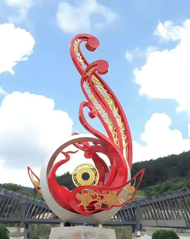 公園不銹鋼鳳凰雕塑