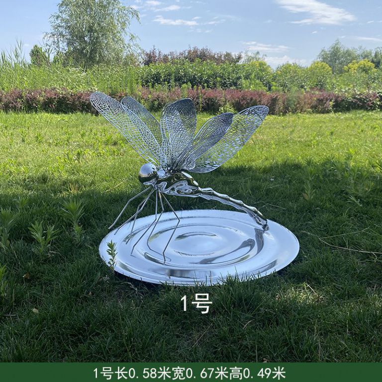 鏡面不銹鋼蜻蜓雕塑