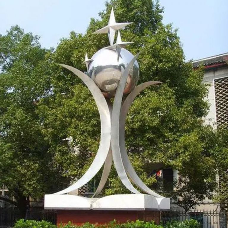 不銹鋼日月星辰雕塑 校園景觀雕塑