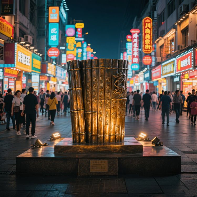 商業(yè)街雕塑 鑄銅竹簡