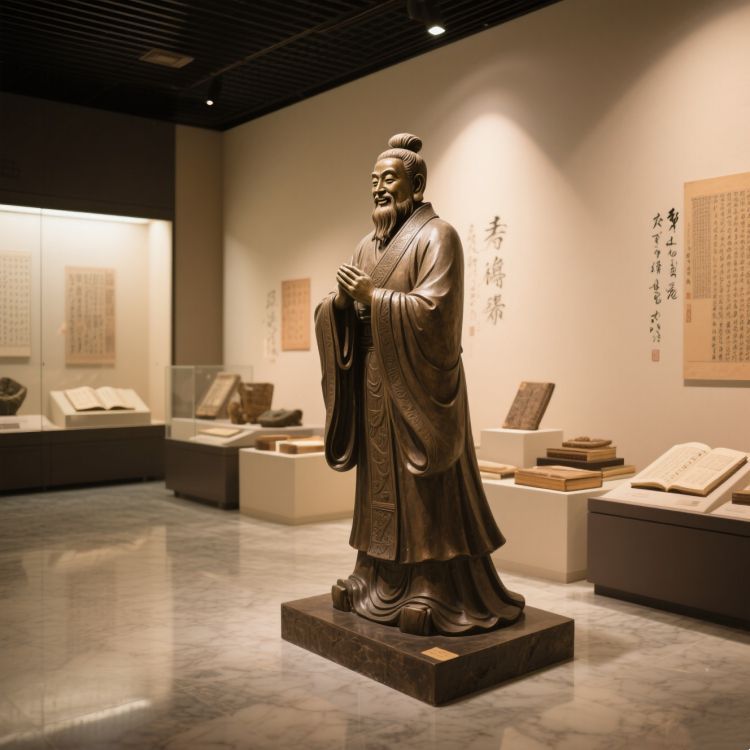 校園人物 孔子雕塑 鑄銅雕塑廠家